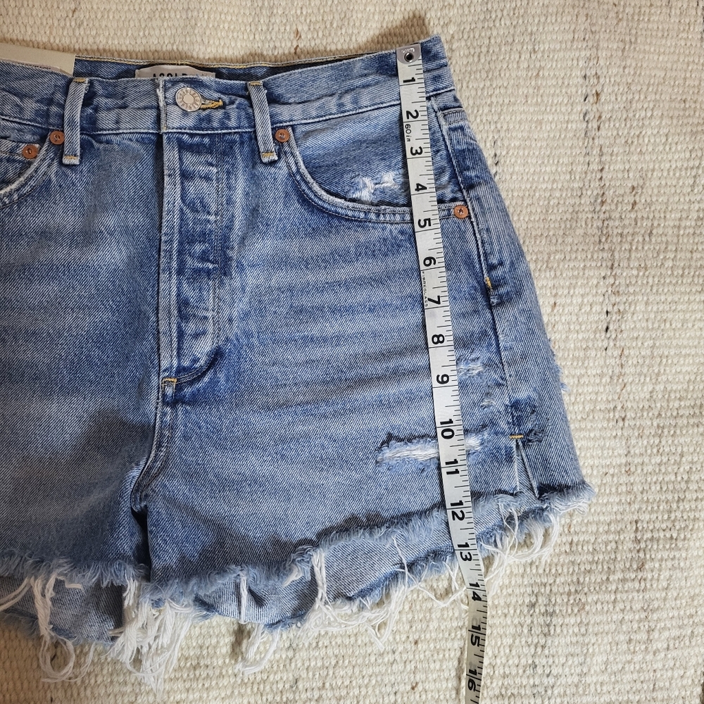 NWT Agolde Jaden High Rise Cut Off Short in Swapmeet Blue Sz 27 - Picture 6 of 11